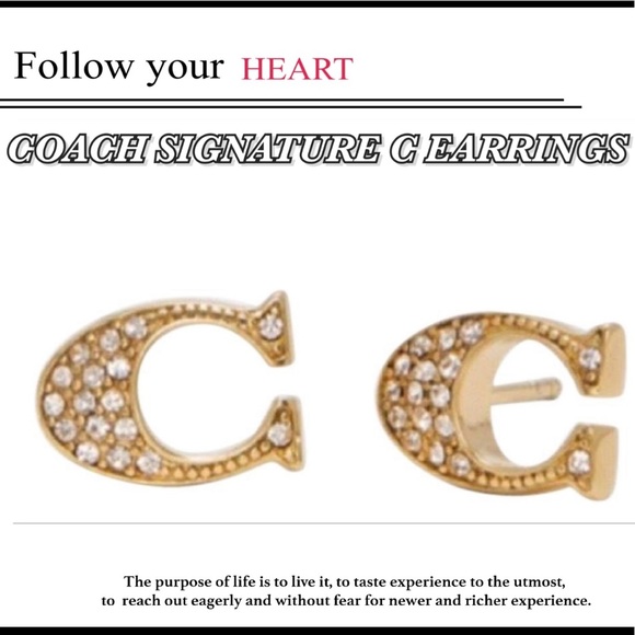 COACH GOLD SIGNATURE C tagged earrings in GOLD - Picture 4 of 8